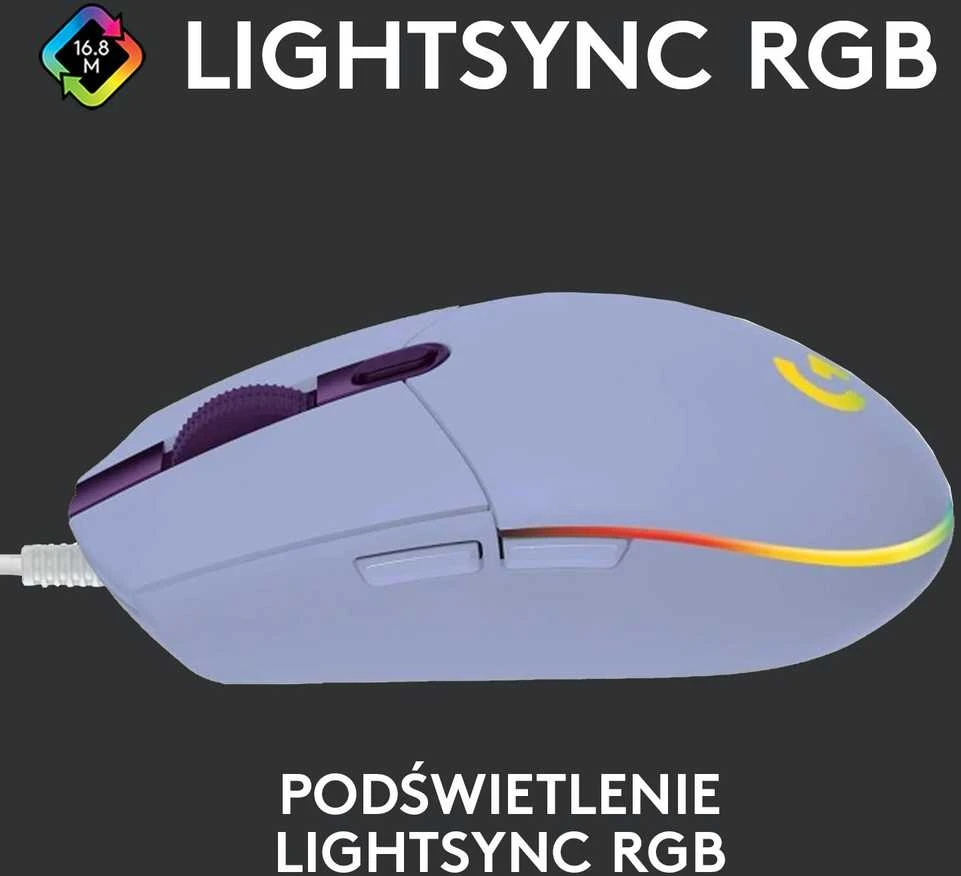 Pelė žaidimams Logitech G102 Lightsync, Alyvinė