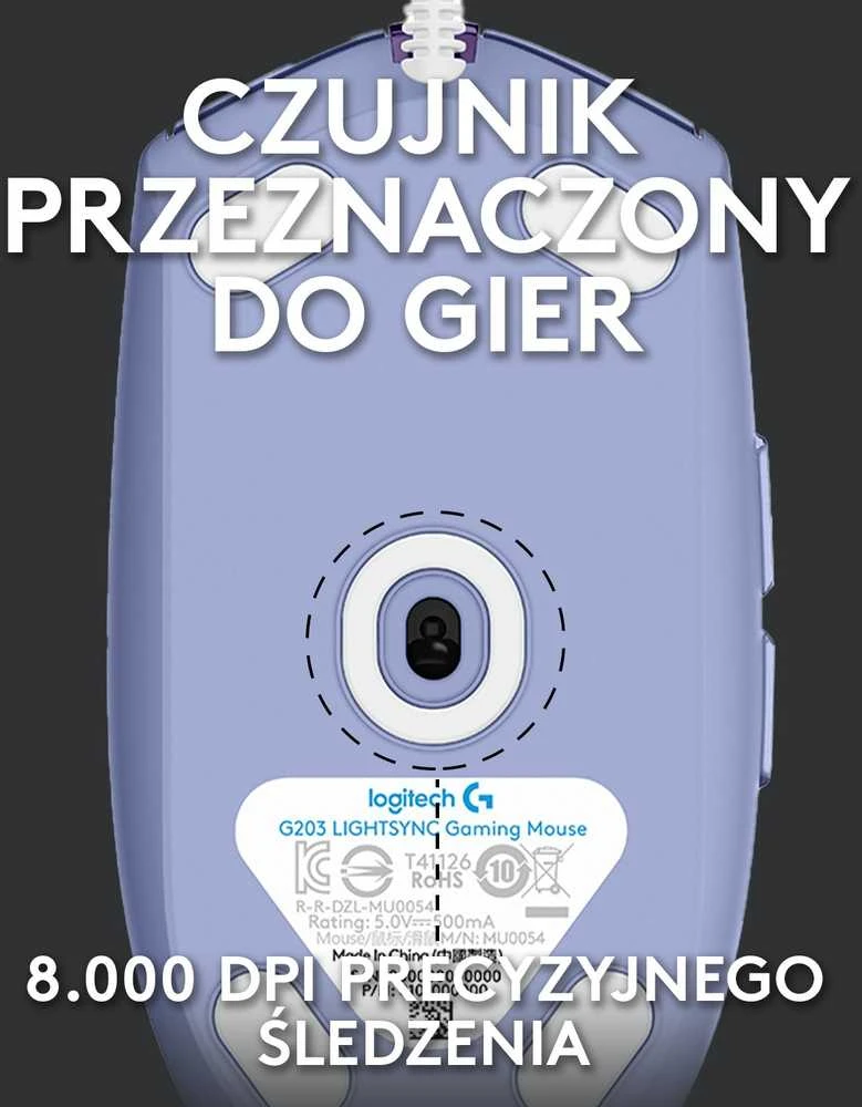 Pelė žaidimams Logitech G102 Lightsync, Alyvinė