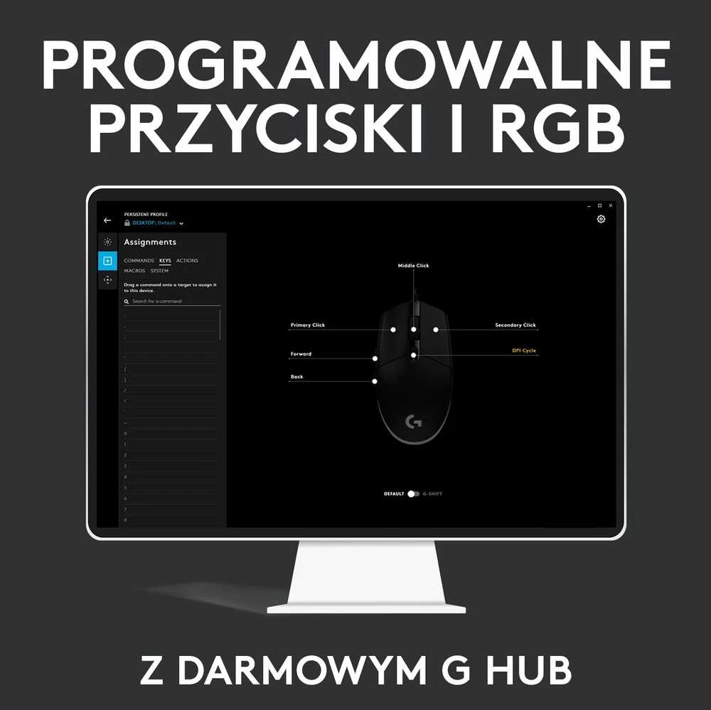Žaidimų pelė Logitech G203 Lightsync RGB, Juodos spalvos