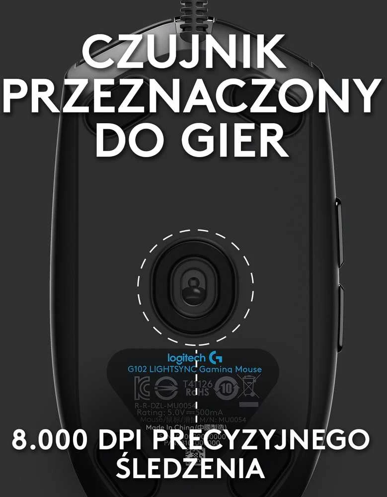 Žaidimų pelė Logitech G203 Lightsync RGB, Juodos spalvos