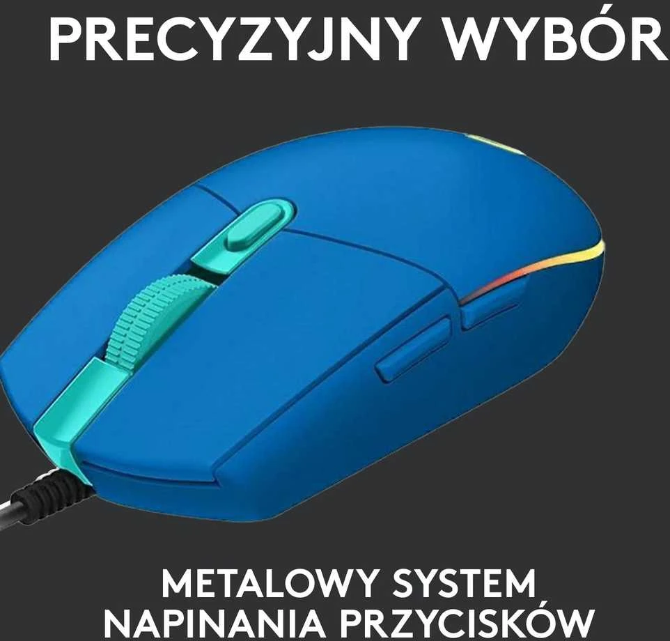 Žaidimų pelė Logitech G203 Lightsync RGB, Mėlyna