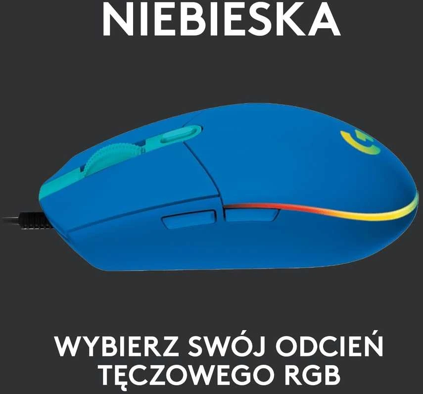 Žaidimų pelė Logitech G203 Lightsync RGB, Mėlyna