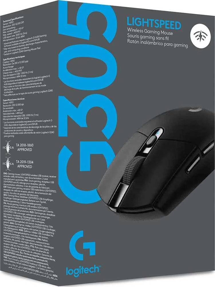 Pelė žaidimams Logitech G305, juodos spalvos