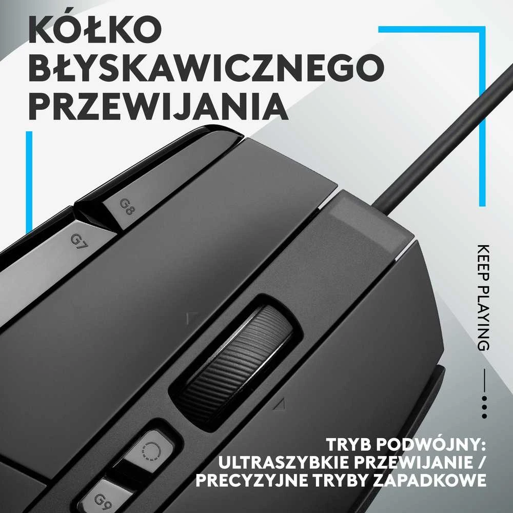 Žaidimų pelė su laidu Logitech G502 X, Juodos spalvos