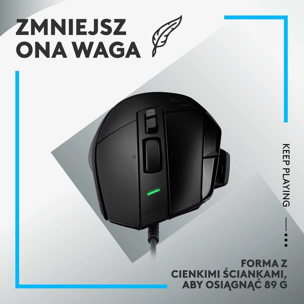 Žaidimų pelė su laidu Logitech G502 X, Juodos spalvos