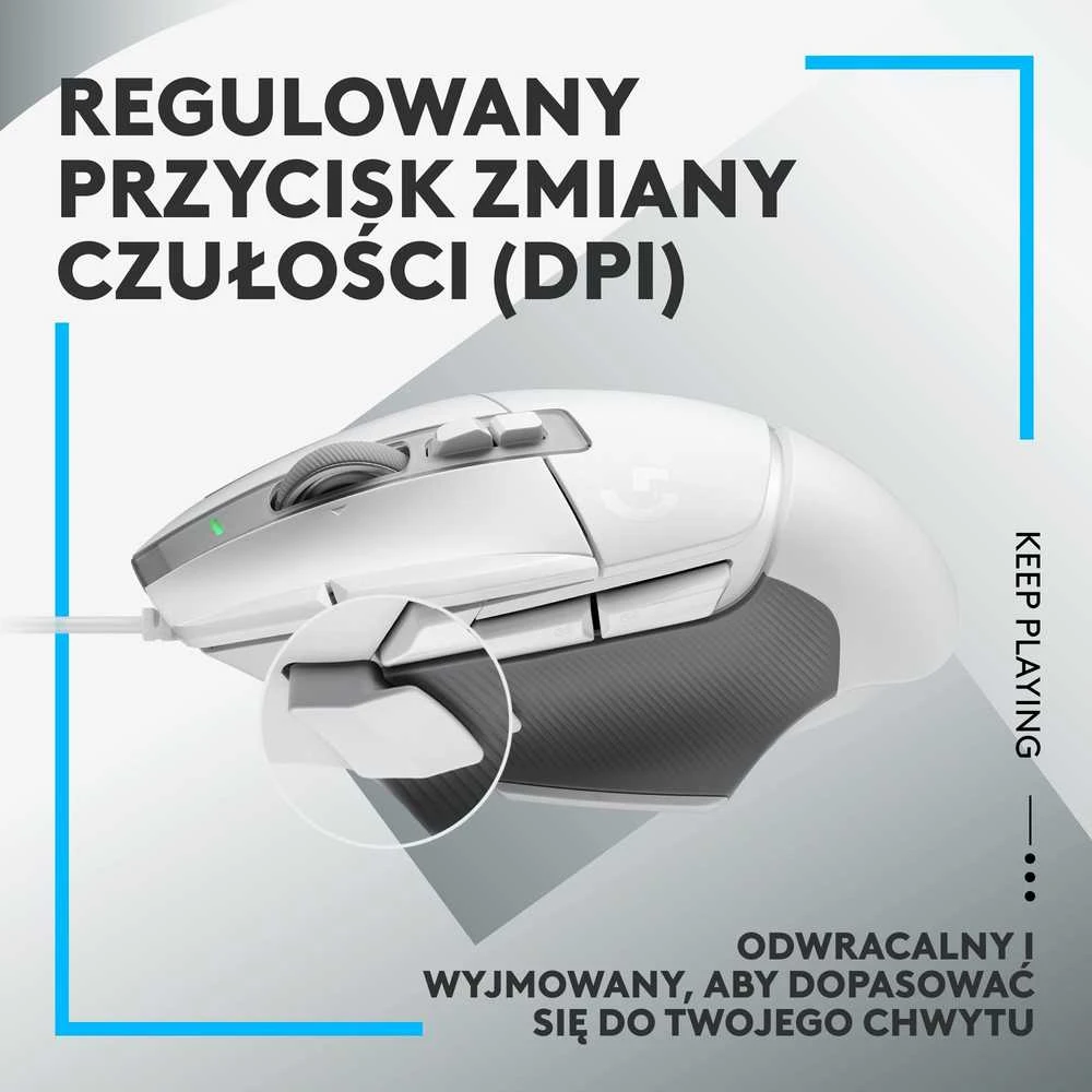 Žaidimų pelė Logitech G502 X, balta