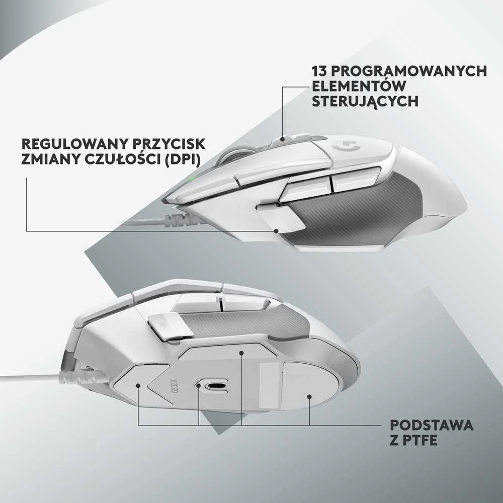 Žaidimų pelė Logitech G502 X, balta