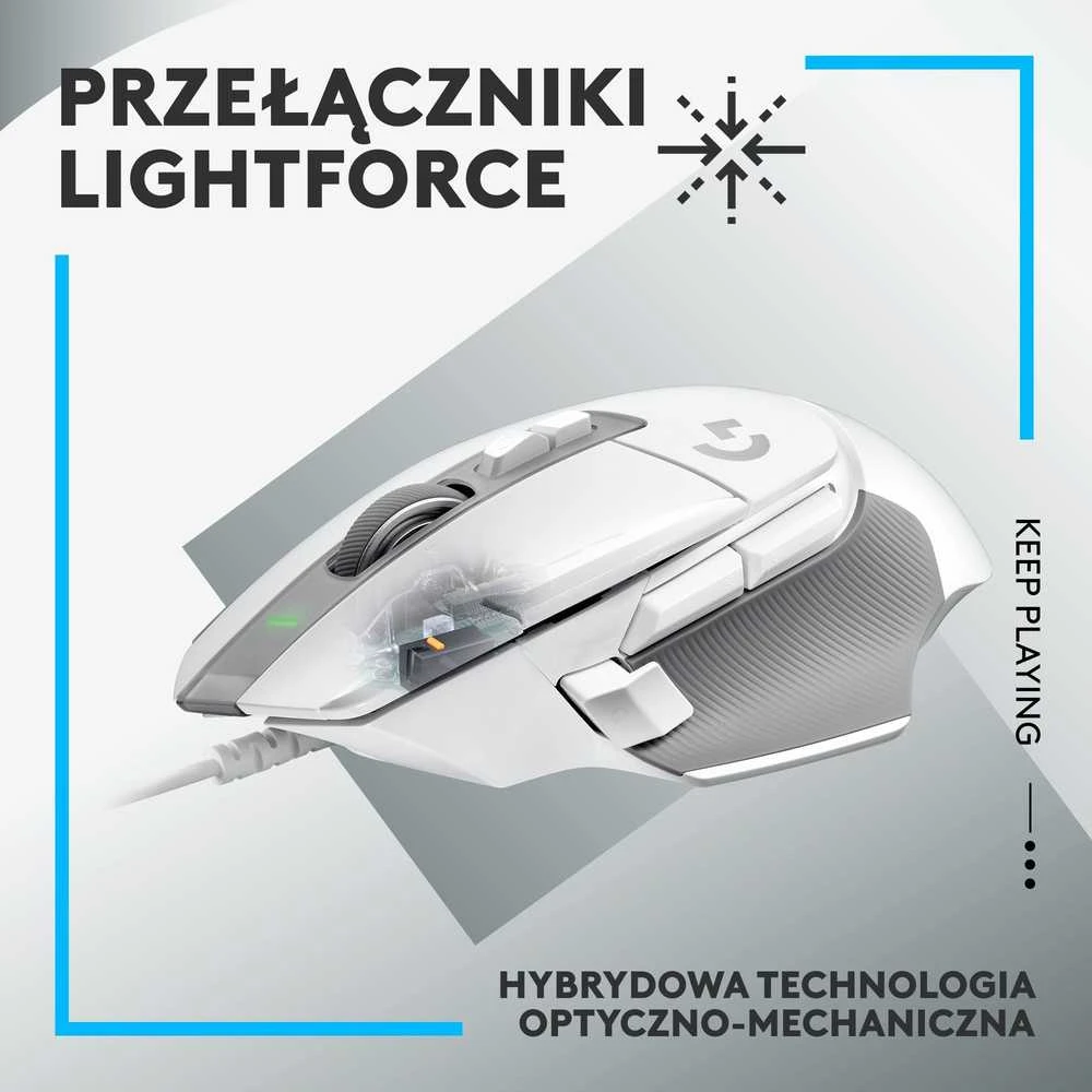 Žaidimų pelė Logitech G502 X, balta