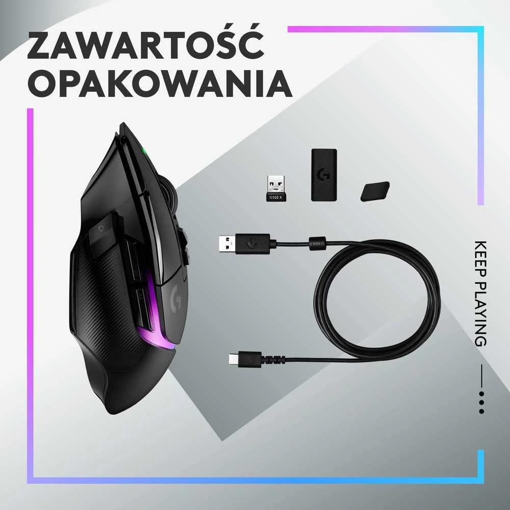 Žaidimų Pelė Logitech G502 X PLUS, juoda