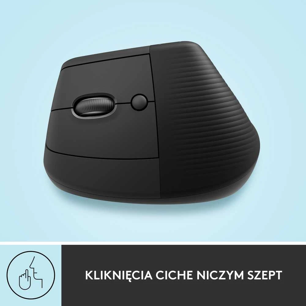 Kompiuterinė pelė Logitech Lift Left, Grafito spalvos