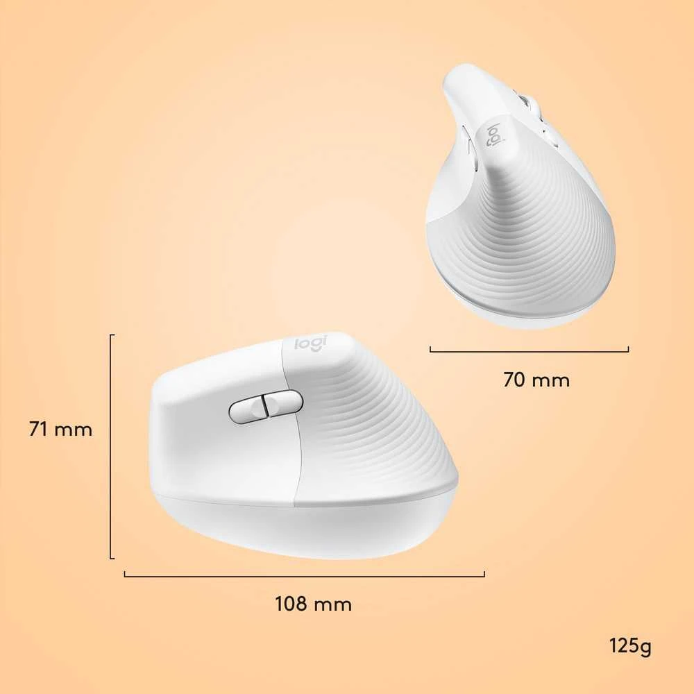 Kompiuterinė pelė Logitech Lift for Mac, Baltos spalvos
