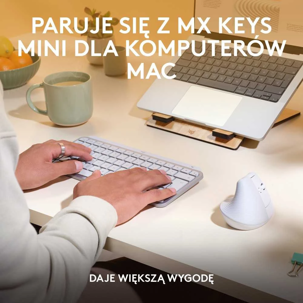 Kompiuterinė pelė Logitech Lift for Mac, Baltos spalvos