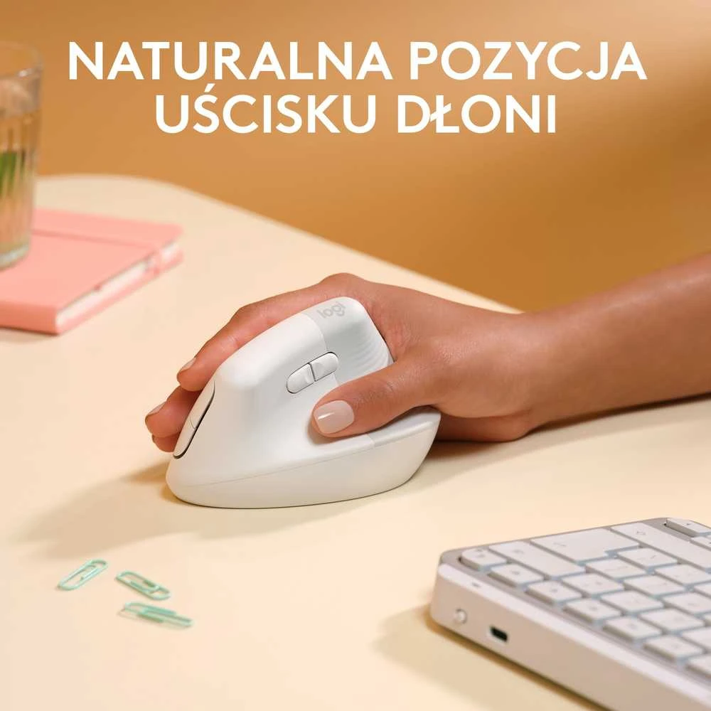 Kompiuterinė pelė Logitech Lift for Mac, Baltos spalvos