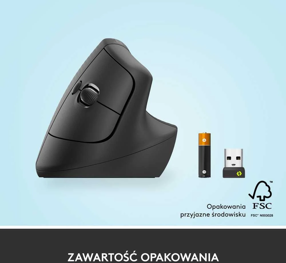 Belaidė pelė Logitech Lift, Grafito spalvos