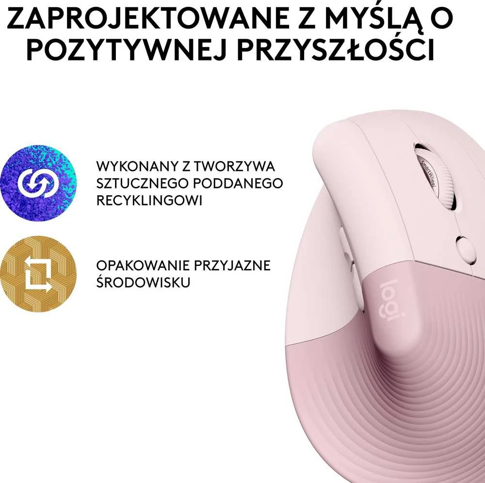 Pelė Logitech Lift, rožinė