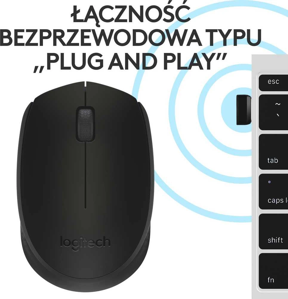 Belaidė pelė Logitech M171, Juoda