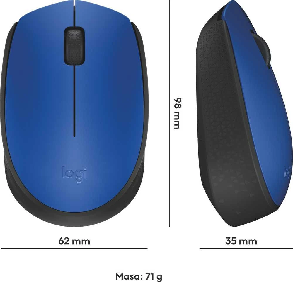 Belaidė pelė Logitech M171, mėlyna