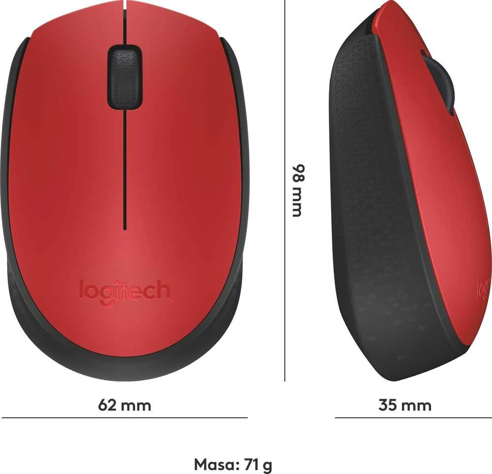 Pelė Logitech M171, raudona (910-004641)