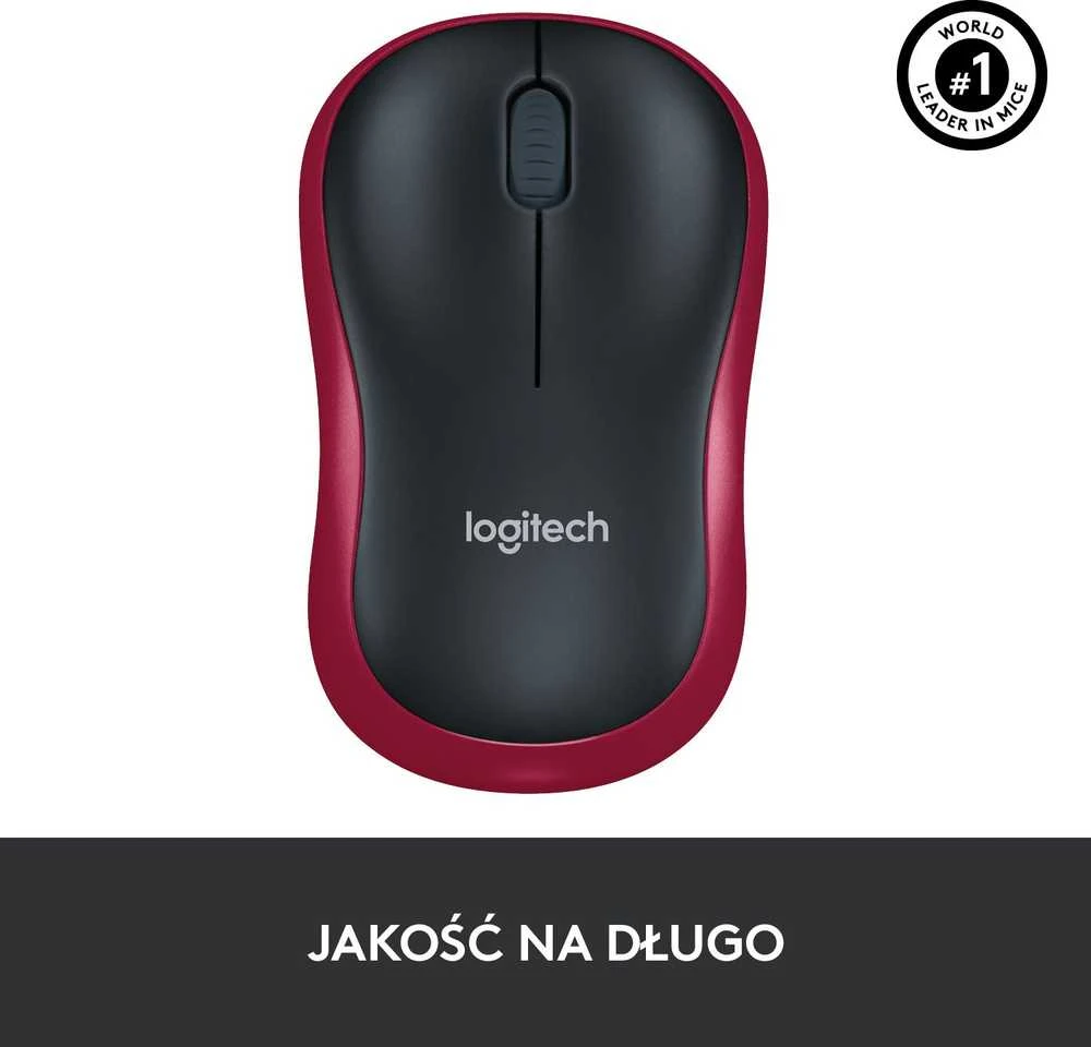 Bevielė pelė Logitech M185. Raudona