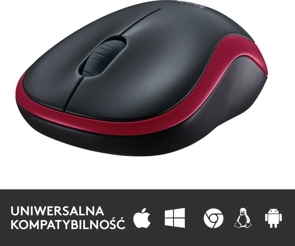 Bevielė pelė Logitech M185. Raudona