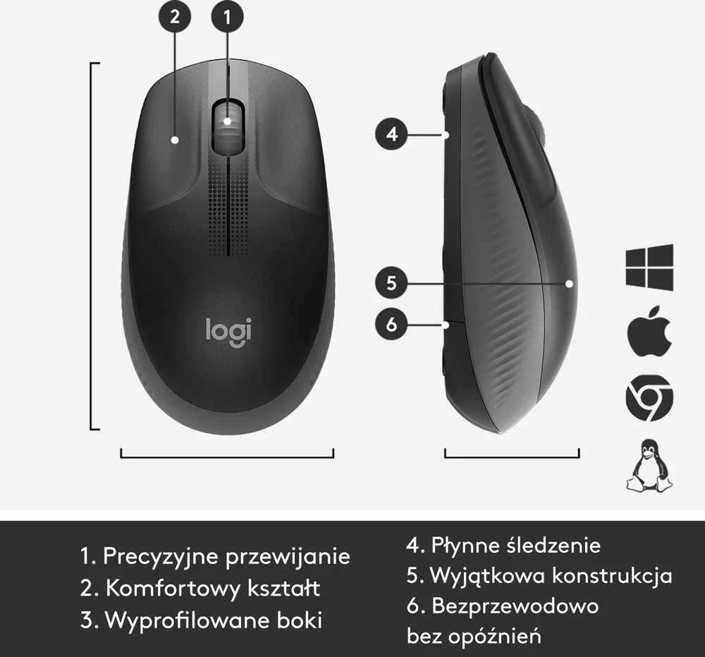 Belaidė pelė Logitech M190, juodos spalvos