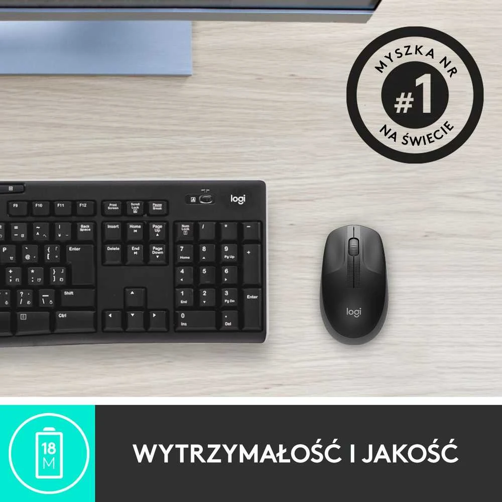 Belaidė pelė Logitech M190, juodos spalvos