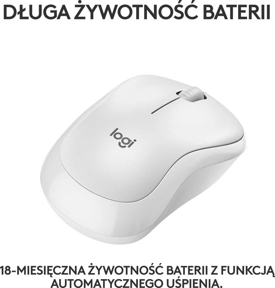 Belaidė pelė Logitech M240 Silent Bluetooth Mouse, baltos spalvos