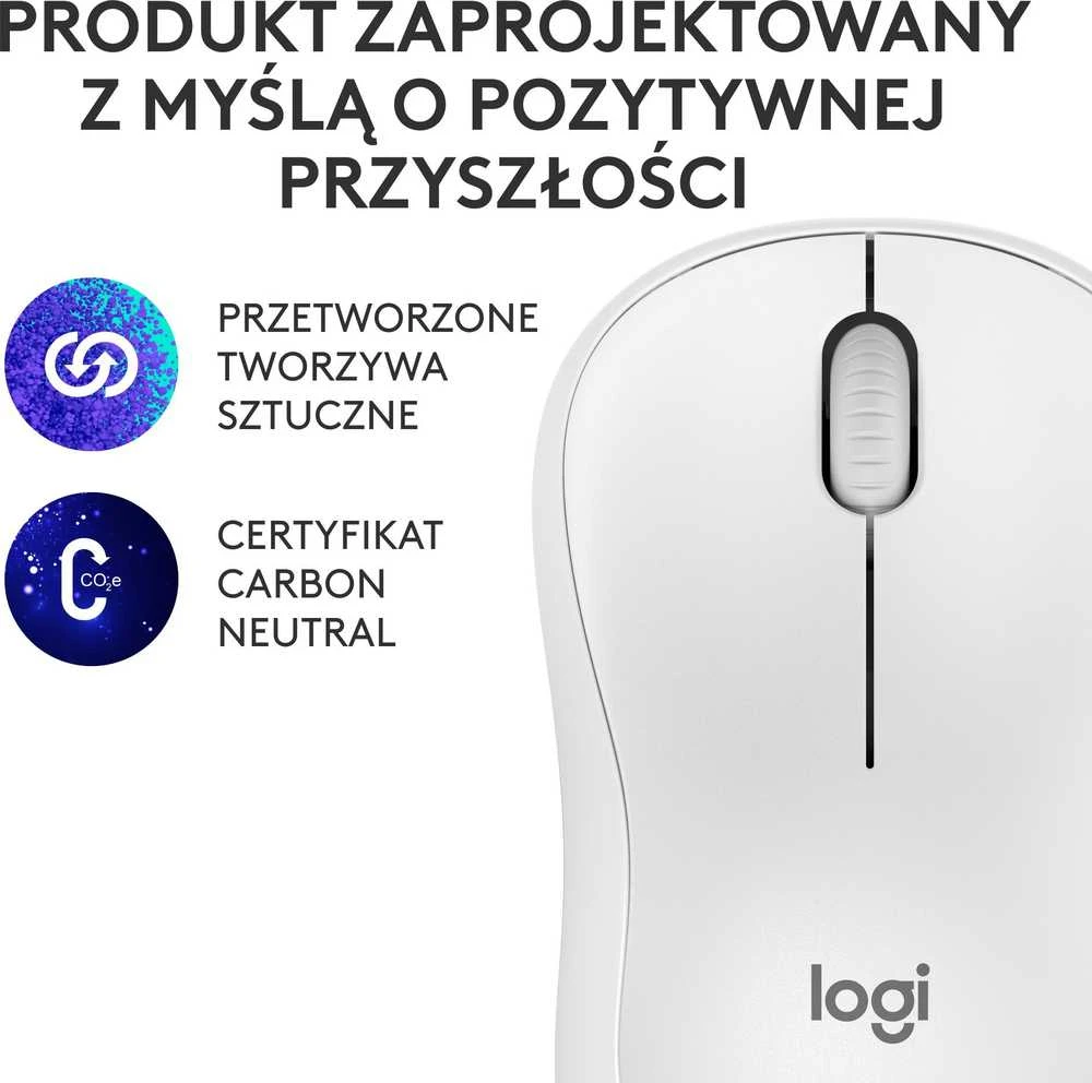 Belaidė pelė Logitech M240 Silent Bluetooth Mouse, baltos spalvos