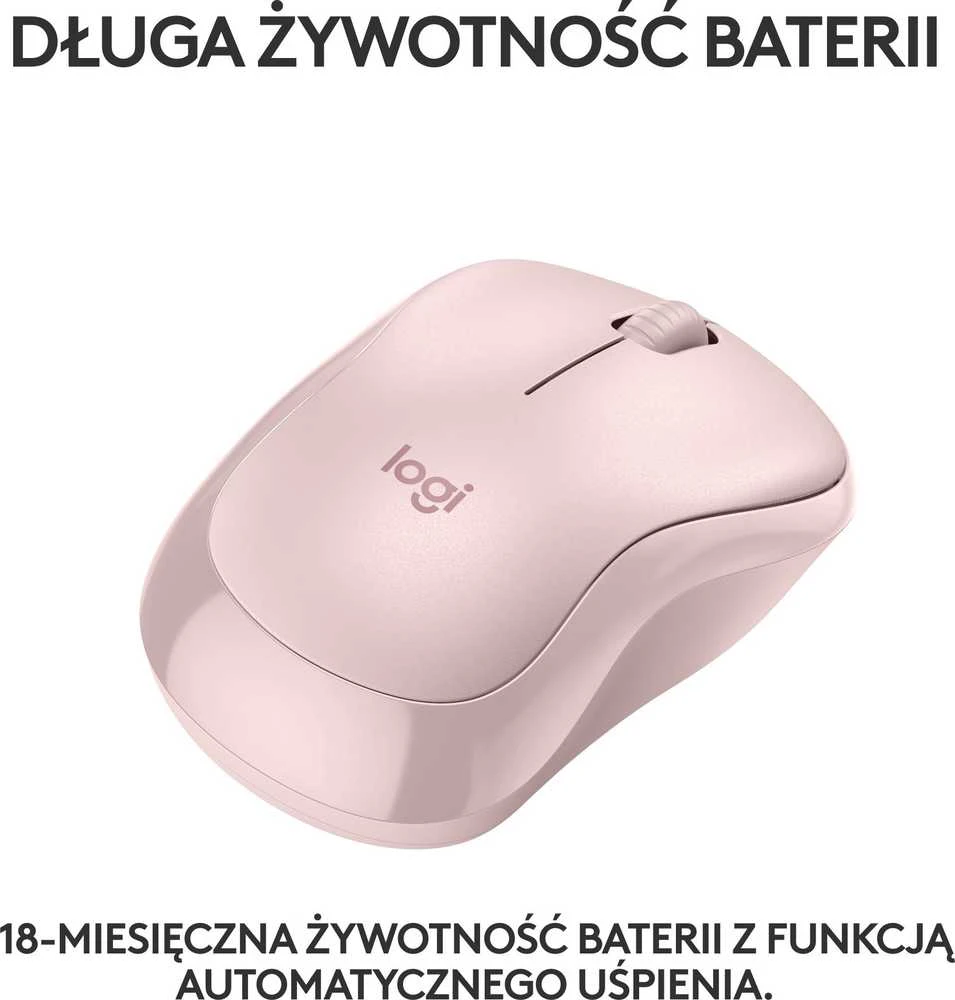 Belaidė pelė Logitech M240 Silent Bluetooth Mouse, rožinės spalvos