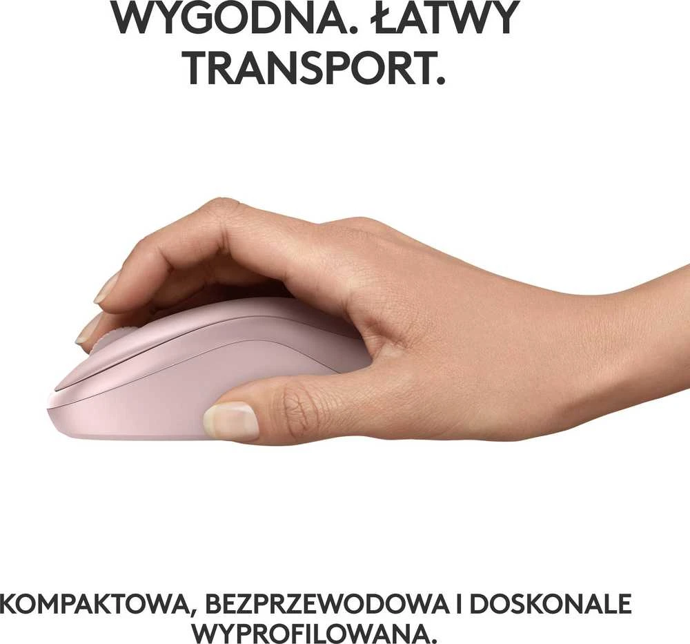 Belaidė pelė Logitech M240 Silent Bluetooth Mouse, rožinės spalvos