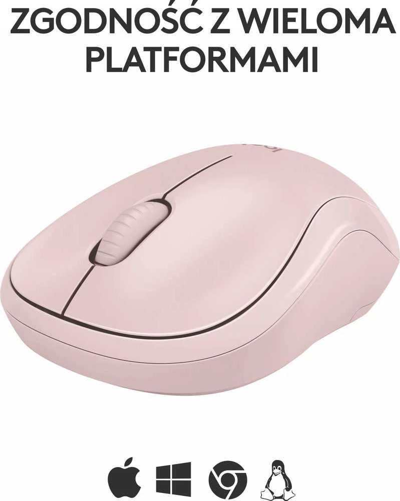 Belaidė pelė Logitech M240 Silent Bluetooth Mouse, rožinės spalvos