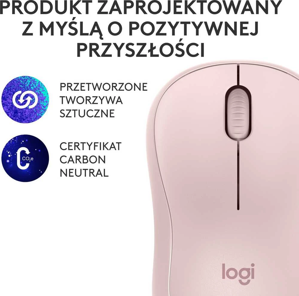 Belaidė pelė Logitech M240 Silent Bluetooth Mouse, rožinės spalvos
