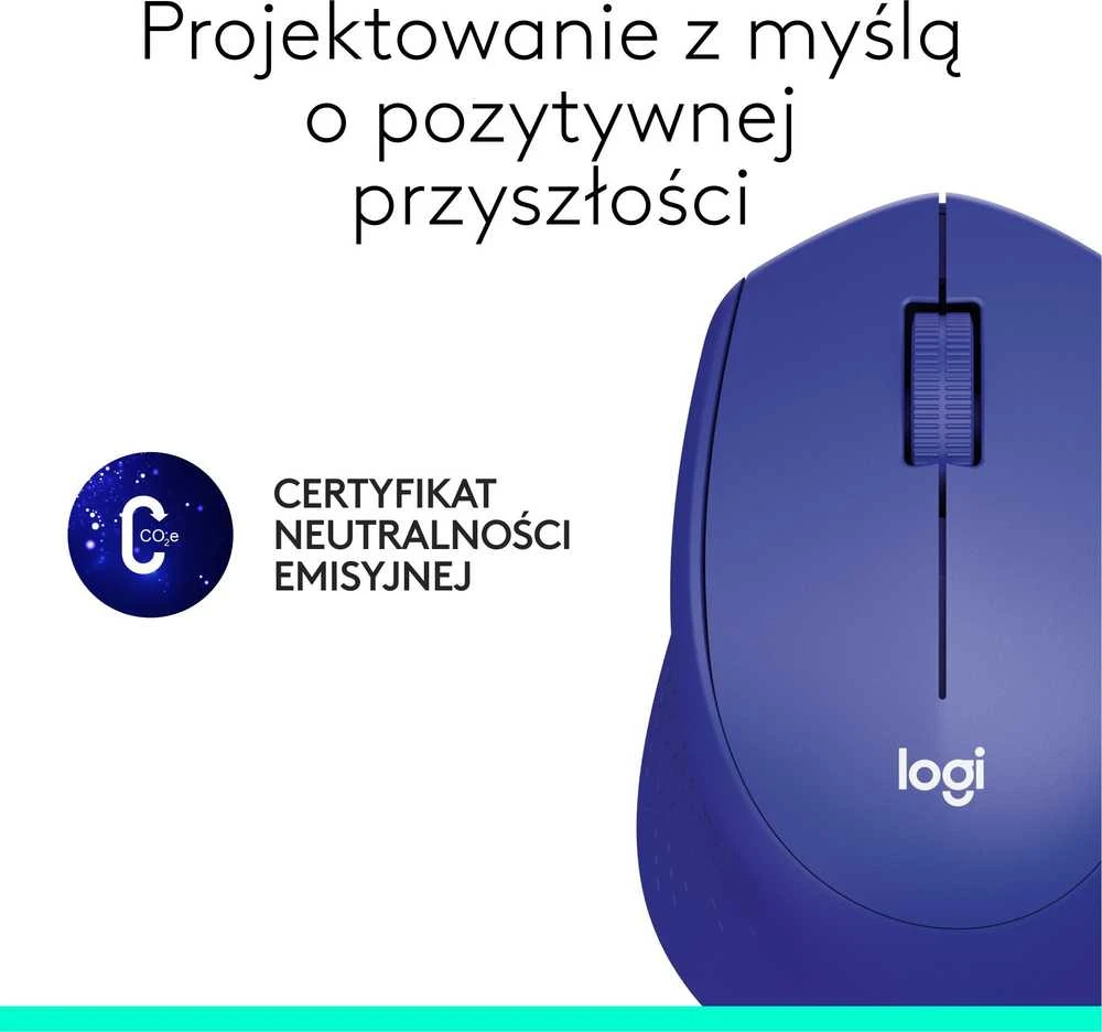 Belaidė pelė Logitech M330 Silent Plus, Mėlyna