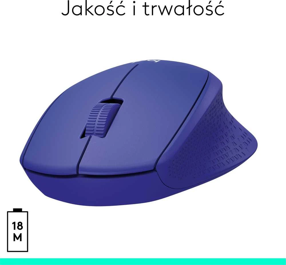 Belaidė pelė Logitech M330 Silent Plus, Mėlyna