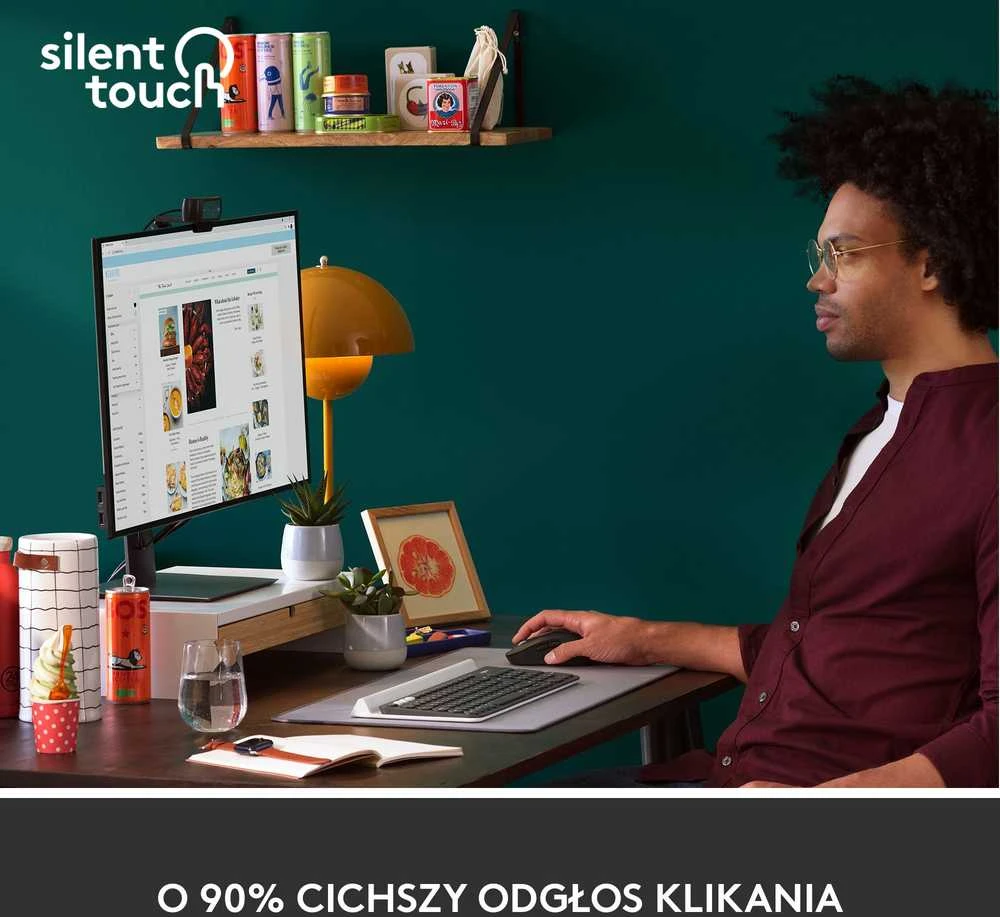 Tyli belaidė pelė Logitech M220, Juoda