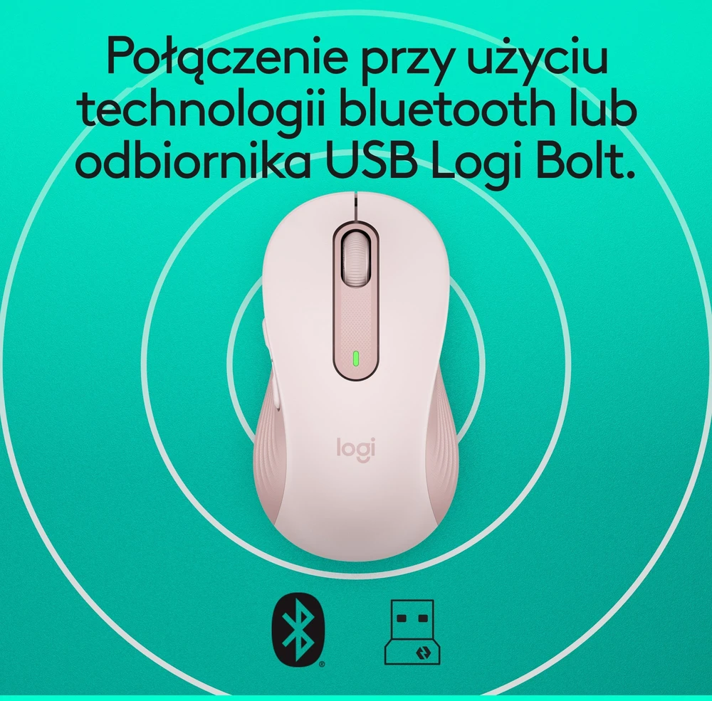 Belaidė pelė Logitech Signature M650 M, rožinė