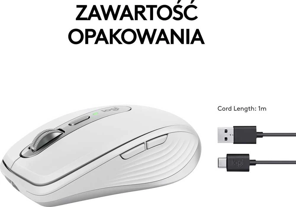 Belaidė pelė Logitech MX Anywhere 3S, šviesiai pilkos spalvos