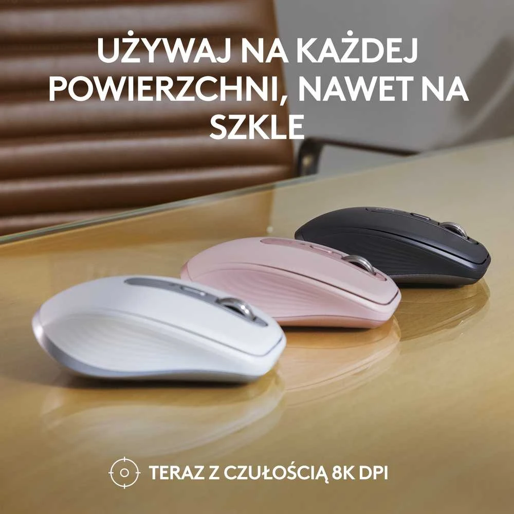 Belaidė pelė Logitech MX Anywhere 3S, šviesiai pilkos spalvos