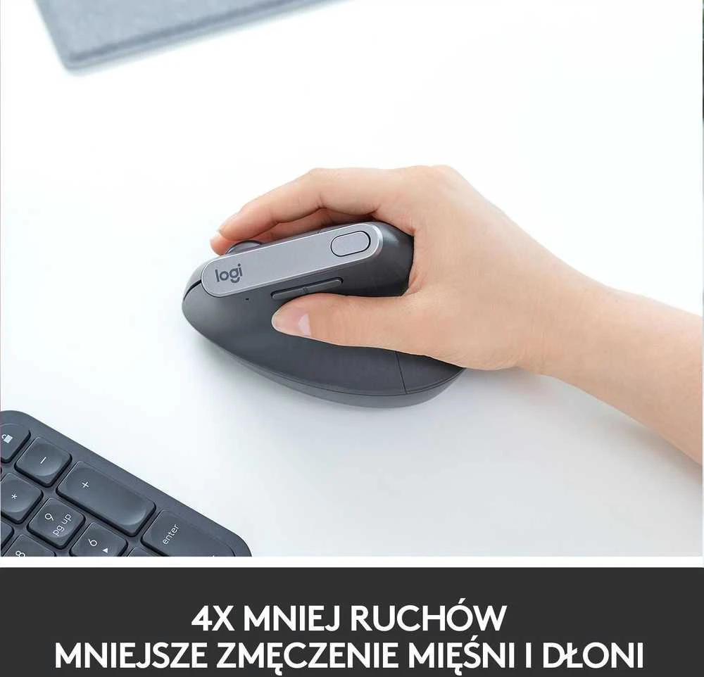 Belaidė pelė Logitech MX Vertical, pilka
