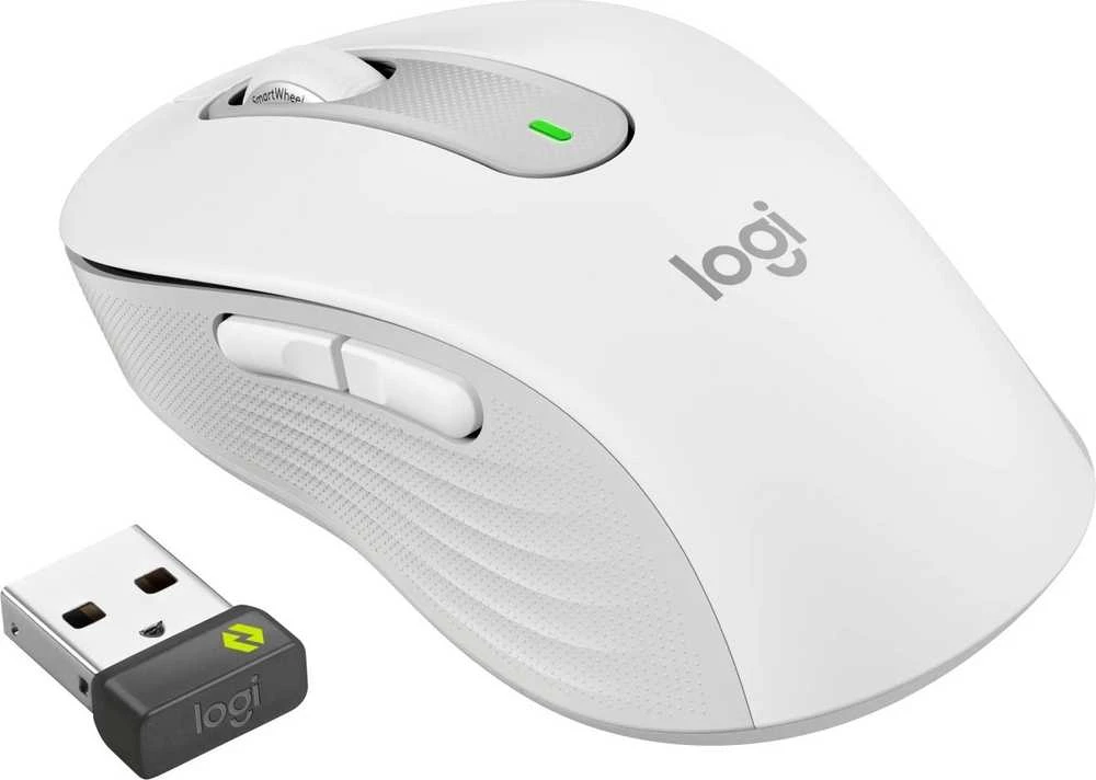 Pelė „Logitech Signature M650 L“ dešiniarankiams skirtas belaidis „Bluetooth 2.4 GHz Bolt USB“ imtuvas, 5 mygtukų