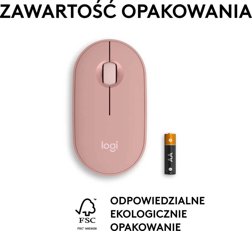 Belaidė pelė Logitech Pebble 2 M350s, Rožinė