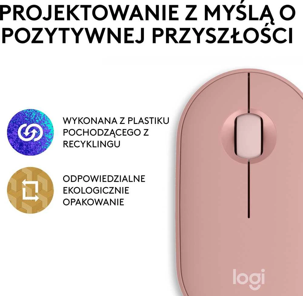 Belaidė pelė Logitech Pebble 2 M350s, Rožinė