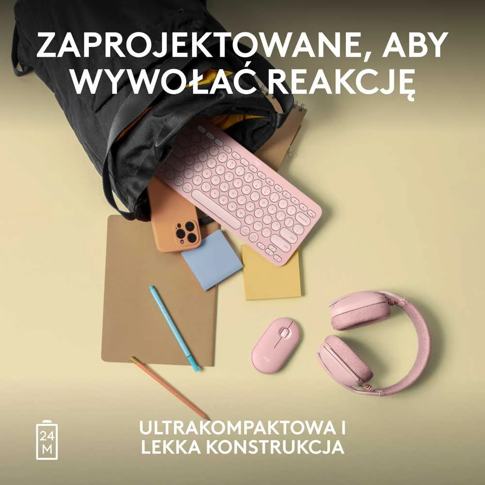 Belaidė pelė Logitech Pebble 2 M350s, Rožinė