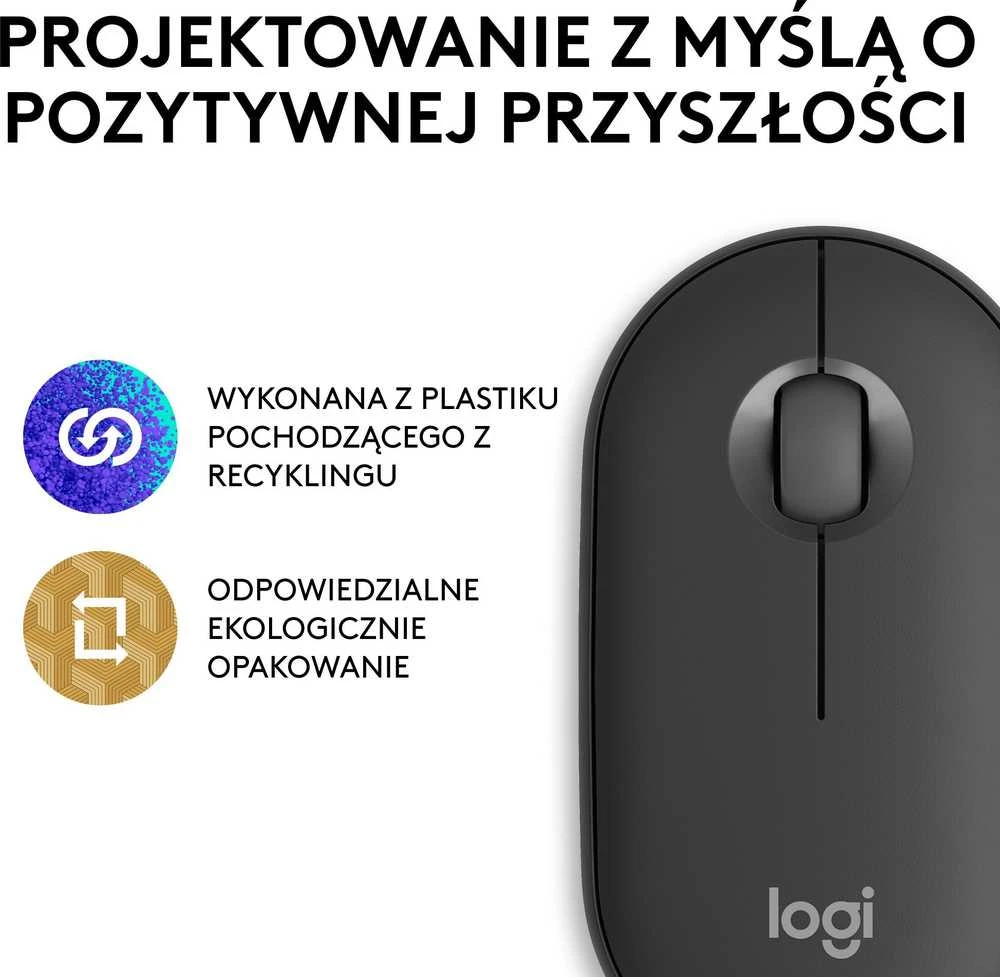 Belaidė pelė Logitech Pebble Mouse 2 M350s, Juoda