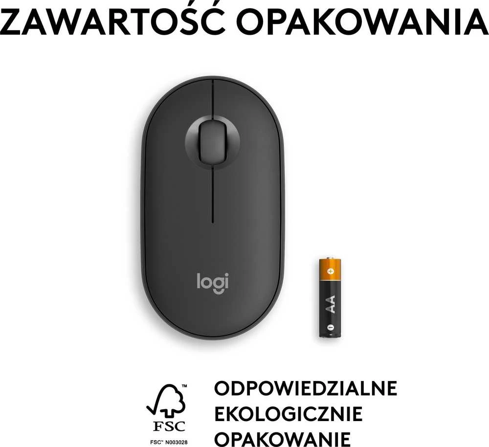 Belaidė pelė Logitech Pebble Mouse 2 M350s, Juoda