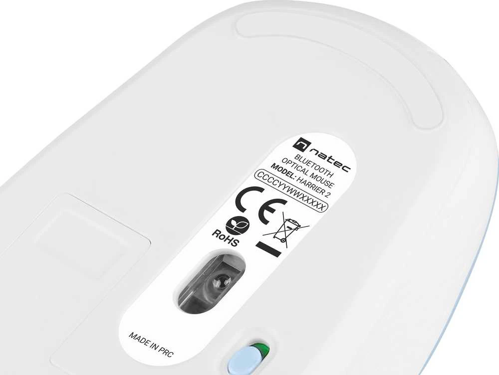 Natec | Pelė | Harrier 2 | Wireless | Bluetooth | Baltas/Mėlyna