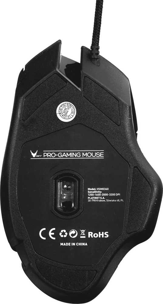 Pelė VARR Gaming V-360 su laidu, juodos spalvos