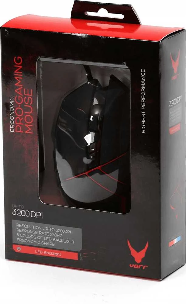 Pelė VARR Gaming V-360 su laidu, juodos spalvos