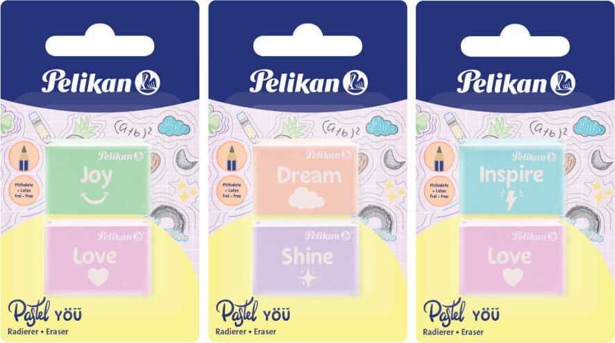 Pelikan 606196 trintukas plastikinis įvairių spalvų 2 vnt.