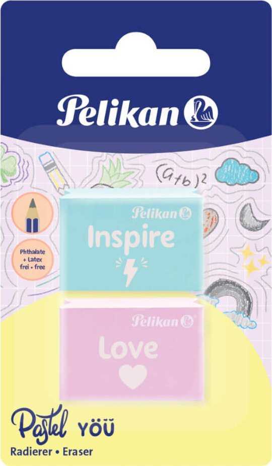 Pelikan 606196 trintukas plastikinis įvairių spalvų 2 vnt.